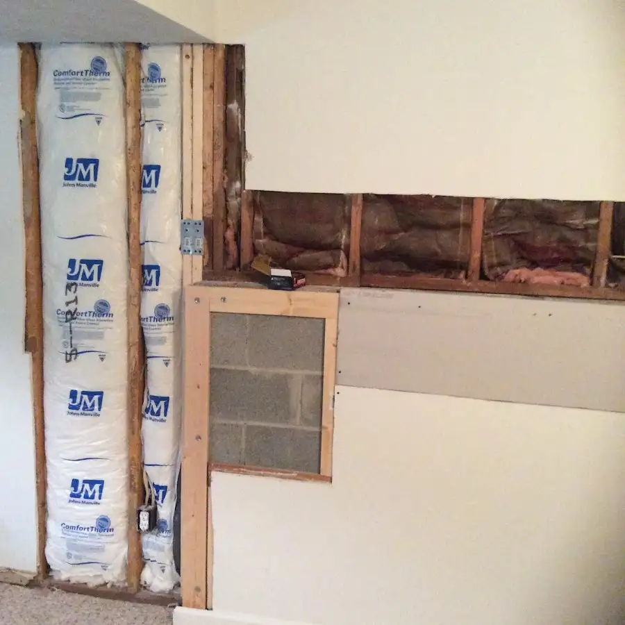 Wall insulation replacement during Contents Cleaning & Restoration in University Heights